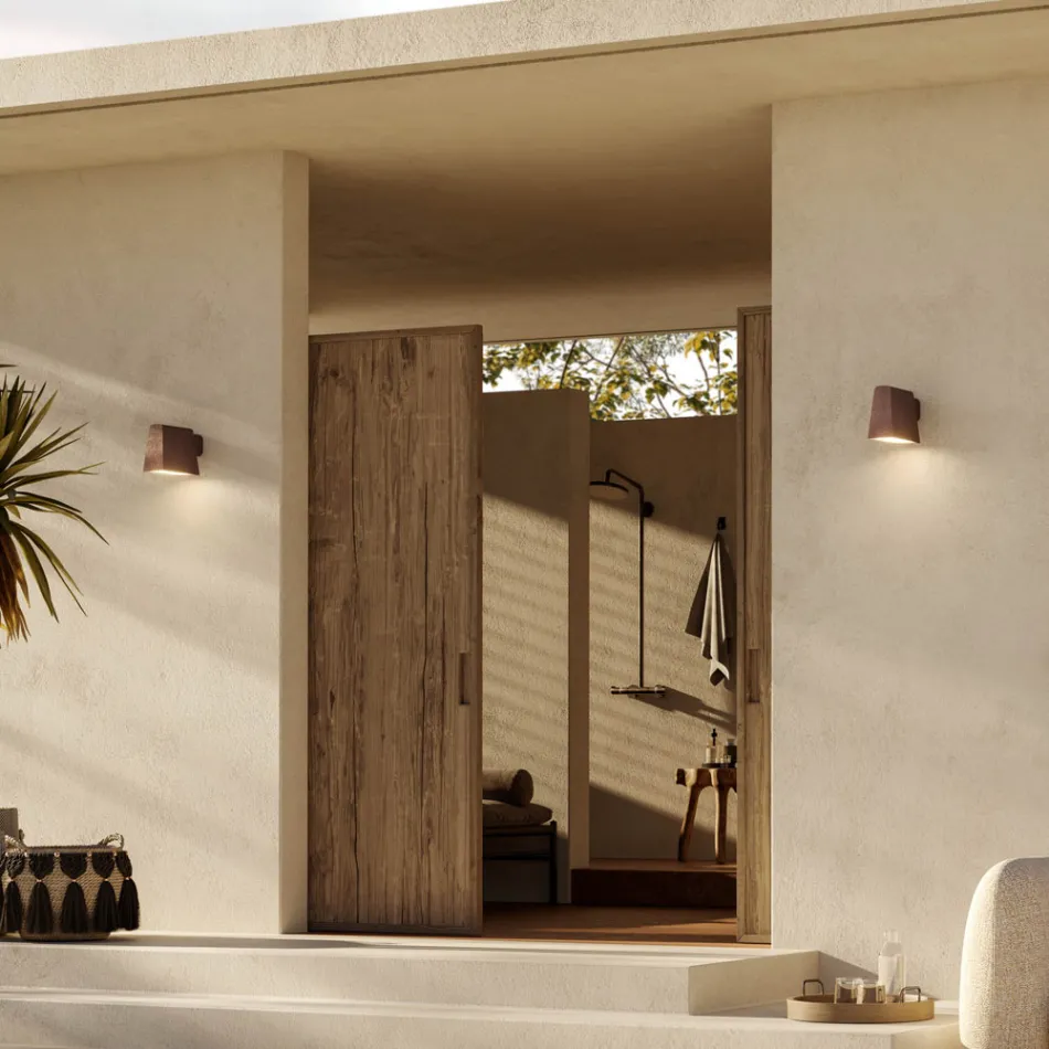 Udendørs væglampe i antik brunt metal - Saint Tropez af Il Fanale Viadurini