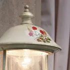 Væglampe i aluminium med håndmalede blomster - Bari Viadurini