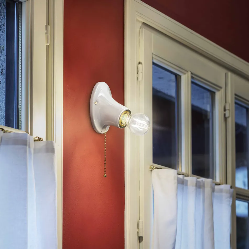 Wall sconces hvid keramik Ferroluce Trieste Viadurini