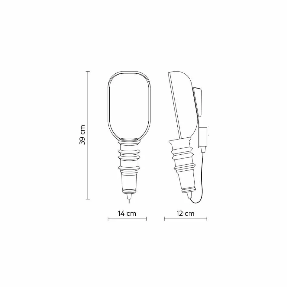 Vægapplikation i mathvidt keramisk design med dekorative blomster - Fluxo Viadurini