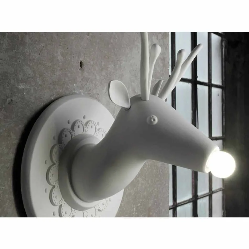 Vægapplikation i mathvid keramisk moderne design i Cervo - Memento Viadurini