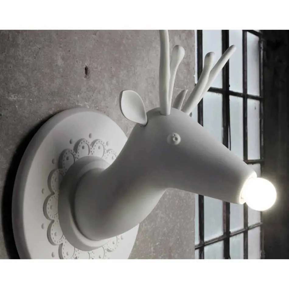 Vægapplikation i mathvid keramisk moderne design i Cervo - Memento Viadurini