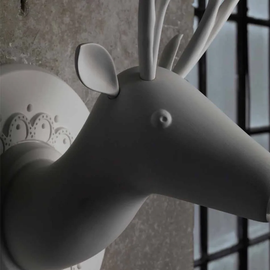 Vægapplikation i mathvid keramisk moderne design i Cervo - Memento Viadurini