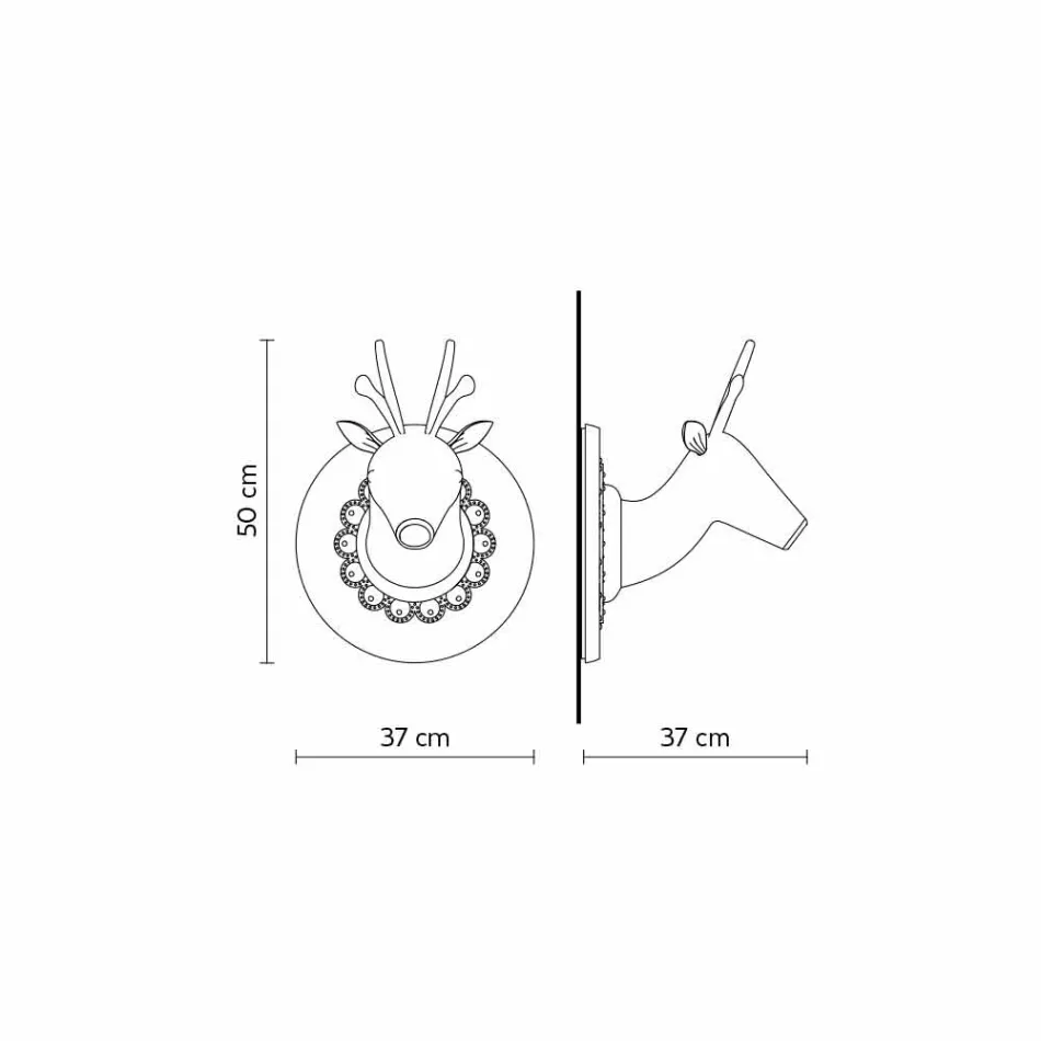 Vægapplikation i mathvid keramisk moderne design i Cervo - Memento Viadurini