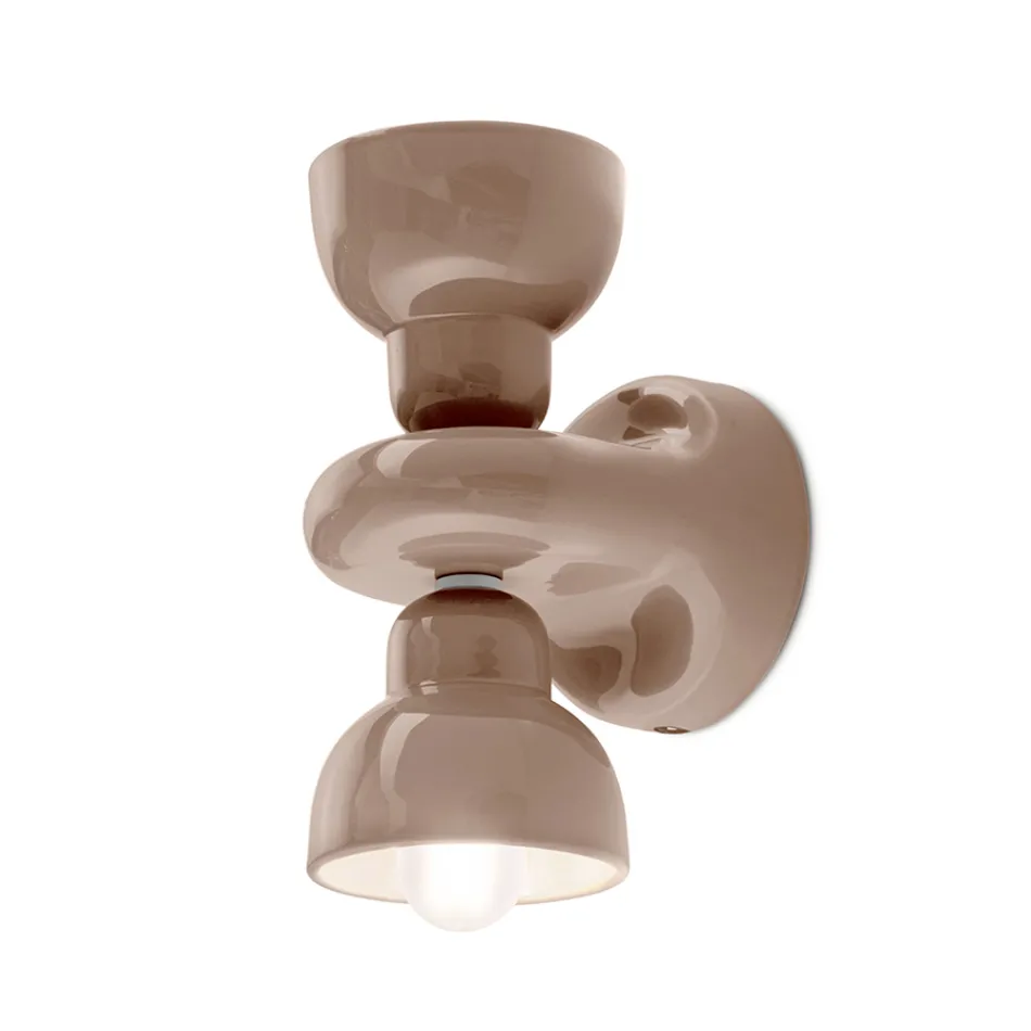 Keramisk væglampe med 2 lys lavet i Italien - Berimbau Viadurini