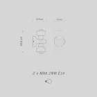 Keramisk væglampe med 2 lys lavet i Italien - Berimbau Viadurini