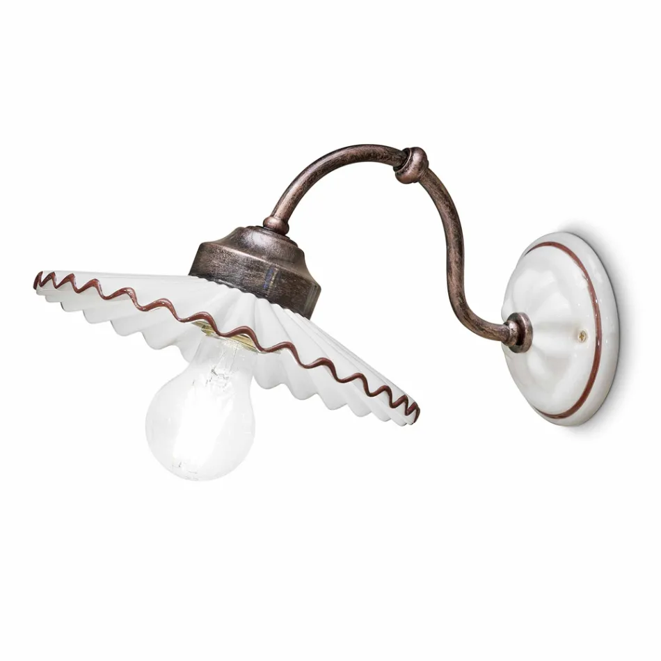 Wall sconces i blank farvet tråd keramik Ferroluce Viadurini