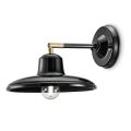 Væglampe i sort keramik og jern industrielt vintagedesign - Bew