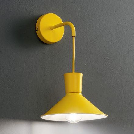 Væglampe i farvet metal af moderne industrielt design - Lunapop Viadurini