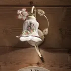 Væglampe i metal og hånddekoreret keramik med rose - Pisa Viadurini