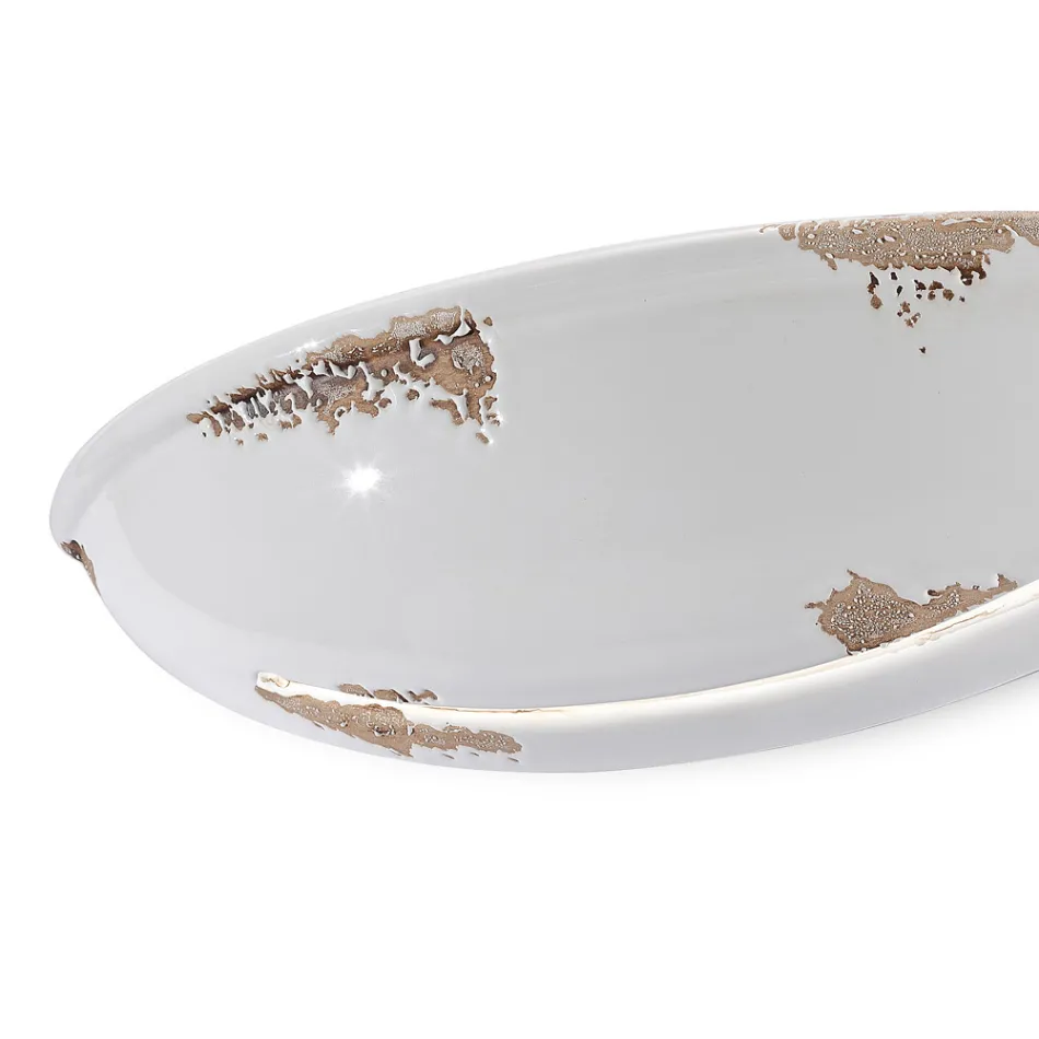 Halvmåne væglampe med 2 lys i hånddekoreret keramik - Trieste Viadurini