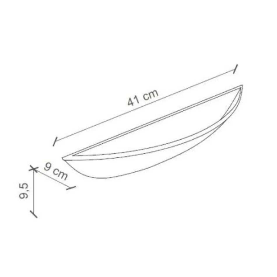 Halvmåne væglampe med 2 lys i hånddekoreret keramik - Trieste Viadurini