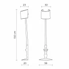 Højvægsapplikation i hvid keramik og lampeskærm i linnedesign - Cadabra Viadurini