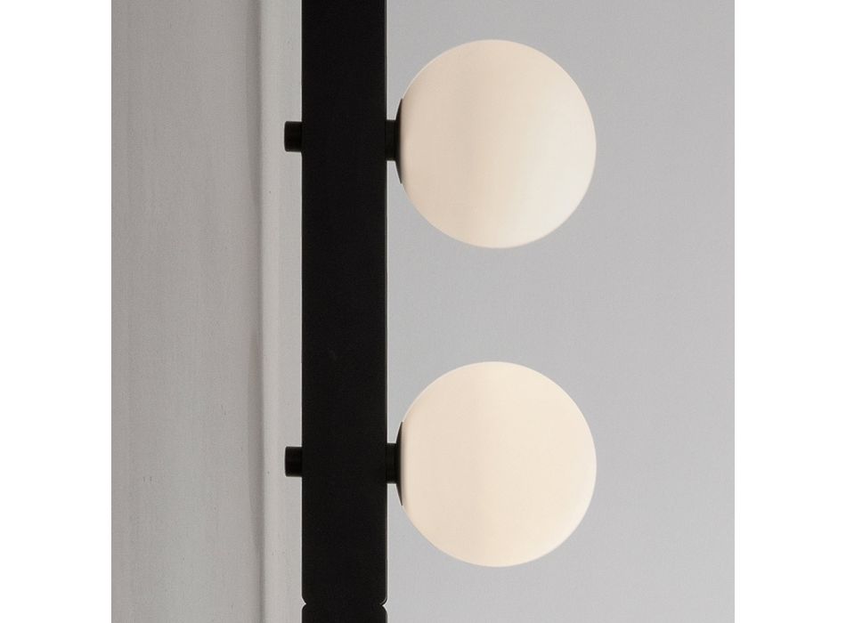 Design væglampe i sort aluminium med kugler og spots - Exodus Viadurini