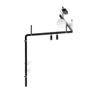 Design væglampe i sort aluminium med kugler og spots - Exodus Viadurini