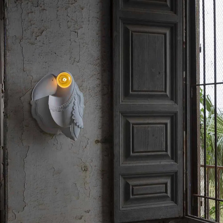 Væglampe i mathvid keramisk moderne italiensk design - Tucano Viadurini