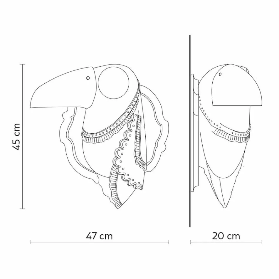 Væglampe i mathvid keramisk moderne italiensk design - Tucano Viadurini