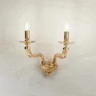 Klassisk væglampe 2 lys i håndlavet Rigaton glas og metal - Fievole Viadurini