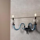 Klassisk væglampe 2 lys håndlavet luksusglas lavet i Italien - saltvand Viadurini