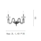Klassisk væglampe 2 lys håndlavet luksusglas lavet i Italien - saltvand Viadurini