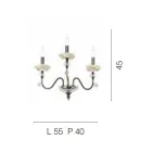 Klassisk væglampe 3 lys i porcelæn og luksus blæst glas - Eteria Viadurini