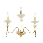 Klassisk 3 lys væglampe i glas, krystal og luksusmetal - Flandern Viadurini