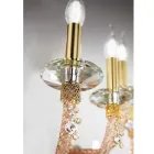 Klassisk væglampe 3 lys i blæst glas og håndlavede detaljer - Phaedra Viadurini