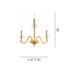 Klassisk væglampe 3 lys i blæst glas og håndlavede detaljer - Phaedra Viadurini