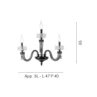 Klassisk væglampe 3 lys håndlavet luksusglas lavet i Italien - saltvand Viadurini