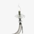 Klassisk væglampe 3 lys blæst glas og blomsterdetaljer - Bluminda Viadurini