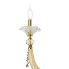 Klassisk væglampe 3 lys blæst glas og blomsterdetaljer - Bluminda Viadurini