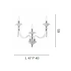 Klassisk væglampe 3 lys blæst glas og blomsterdetaljer - Bluminda Viadurini