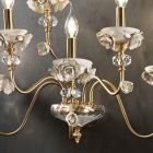 Klassisk væglampe 6 lys i porcelæn og luksus blæst glas - Eteria Viadurini