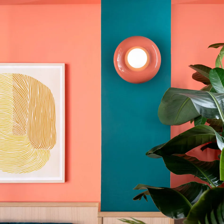 Væglampe med opaline glas diffuser Made in Italy - Bumbum Viadurini