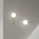 Væglampe med LED i guldmalet metal og blæst glas - Ailanto Viadurini
