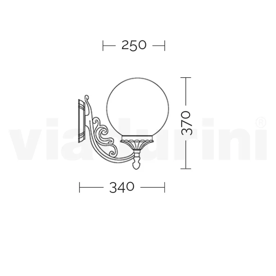 Applikation med akrylkugle og trykstøbt aluminiumsstruktur - Trovanero Viadurini