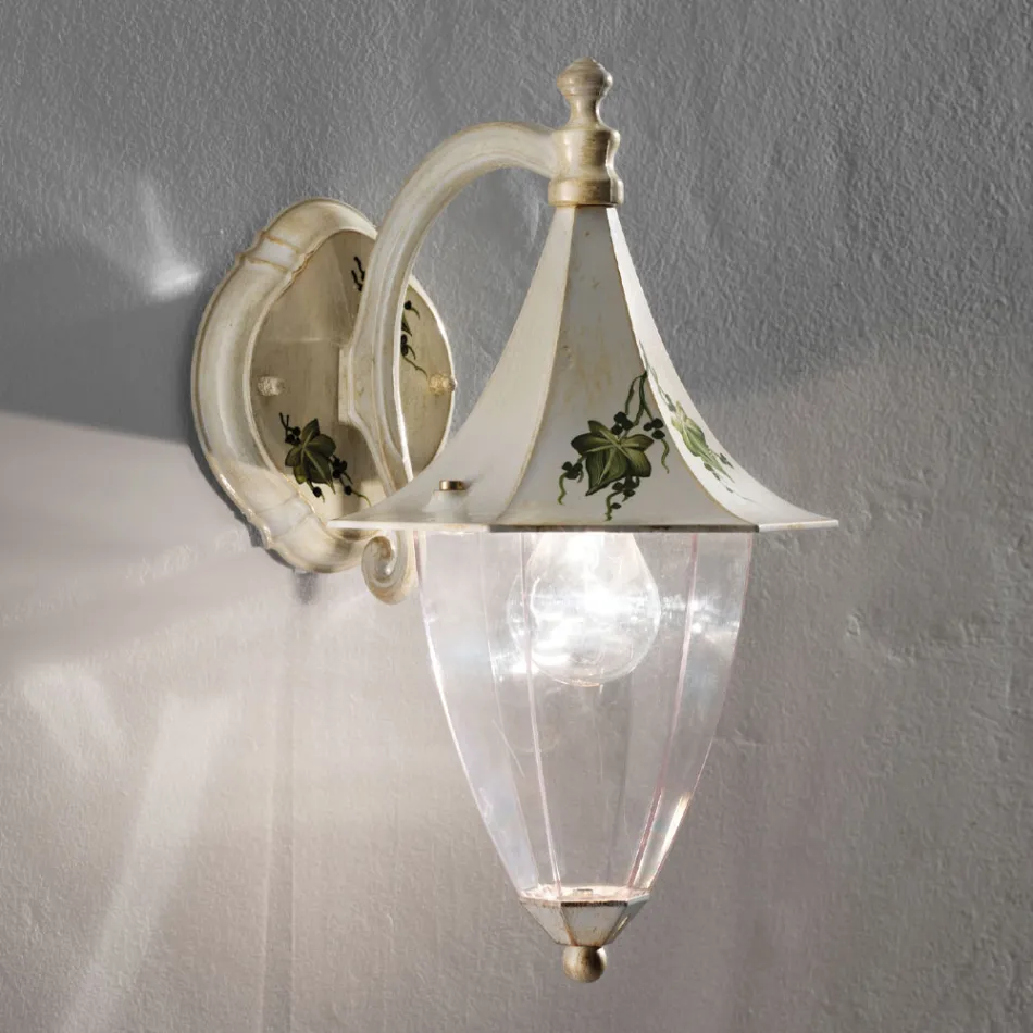 Udendørs væglampe i håndmalet aluminium og Edere dekoration - Arezzo Viadurini