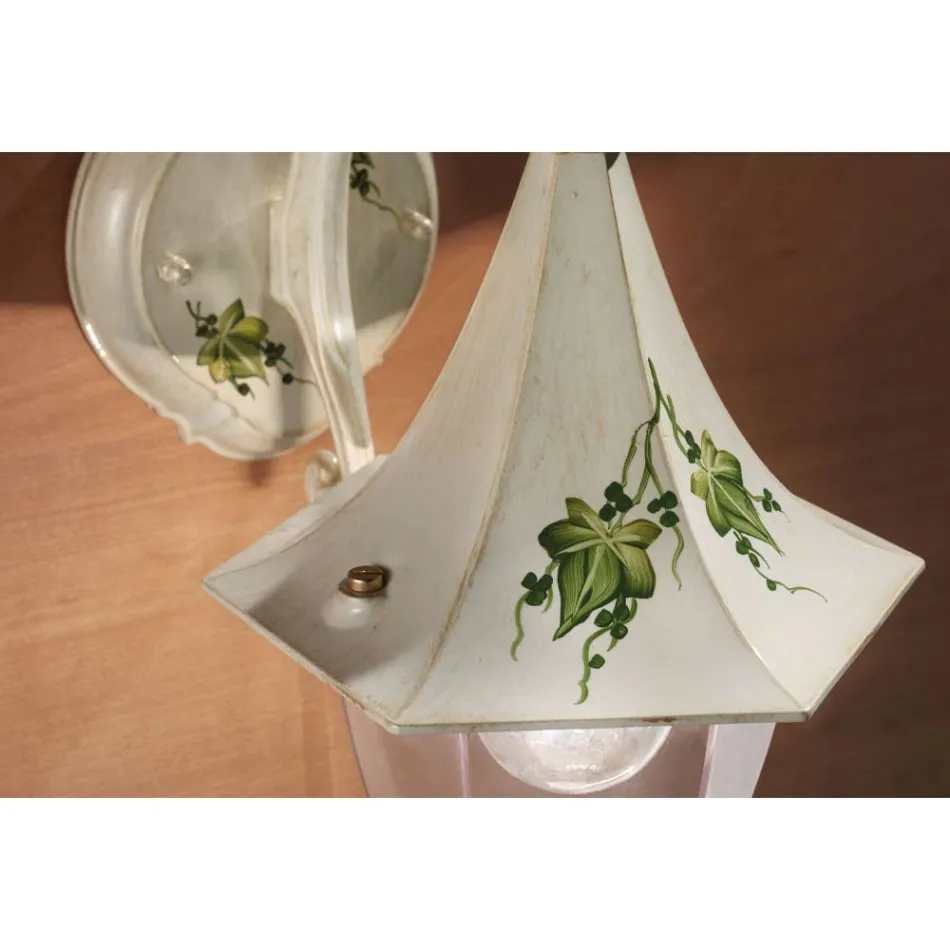 Udendørs væglampe i håndmalet aluminium og Edere dekoration - Arezzo Viadurini