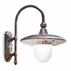 Udendørs væglampe i sort aluminium og håndmalede blomster - Latina Viadurini