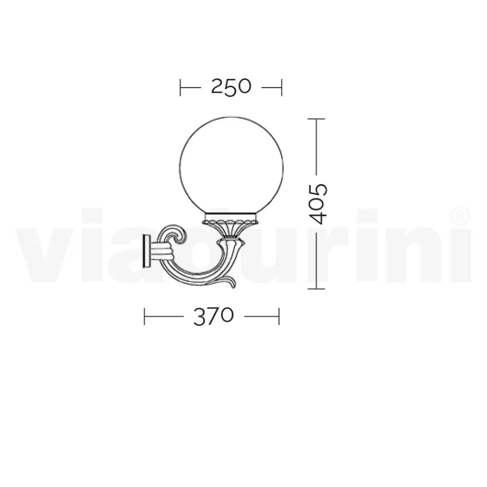 Udendørs væglampe i trykstøbt aluminium og akrylkugle - Trovanero Viadurini