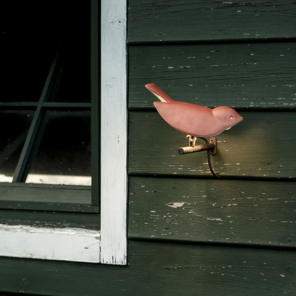 Udendørs væglampe i emaljeret toscansk majolica Made in Italy - Uccellino Viadurini