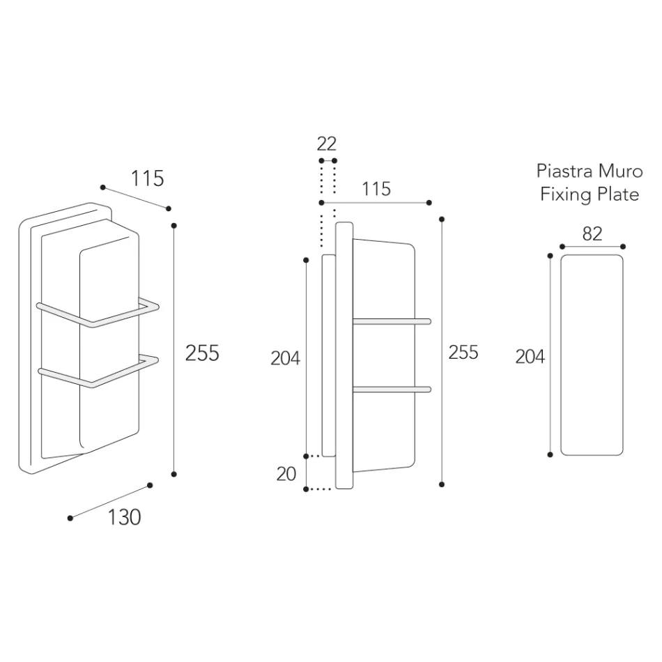 Udendørs væglampe i messing, E27 og geometrisk stil fremstillet i Italien - krystal Viadurini