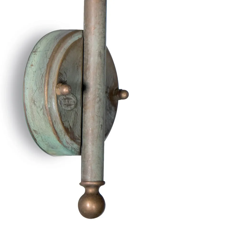 Elfico udendørs væglampe i messing, opalglas og IP44-klassificering Viadurini