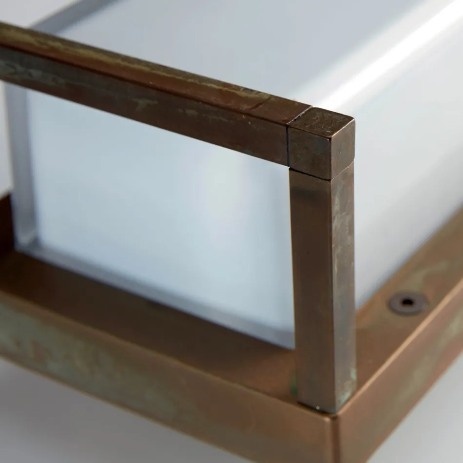 Vintage udendørs væglampe i messing, E27 og elegant lampe - krystal Viadurini