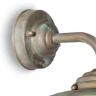 Vintage messing udendørs væglampe, klart glas - Elfico Viadurini