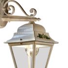 Klassisk havevæglampe i hånddekoreret hvid aluminium - Gorizia Viadurini