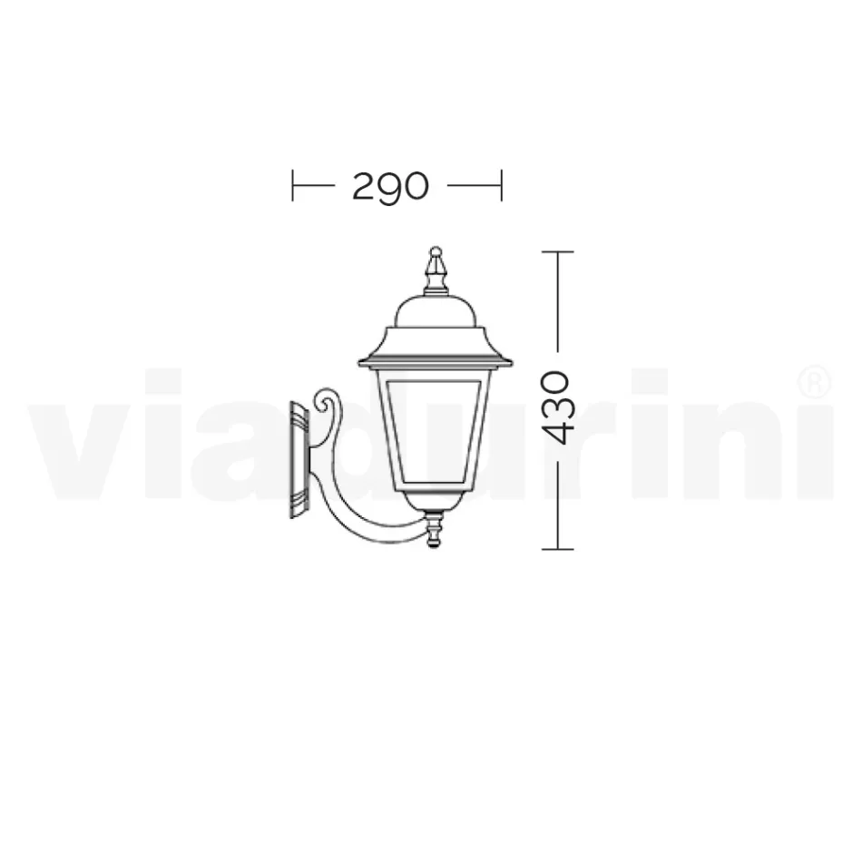Haveapplikation i aluminium og gennemsigtigt glas lavet i Italien - Scintilla Viadurini