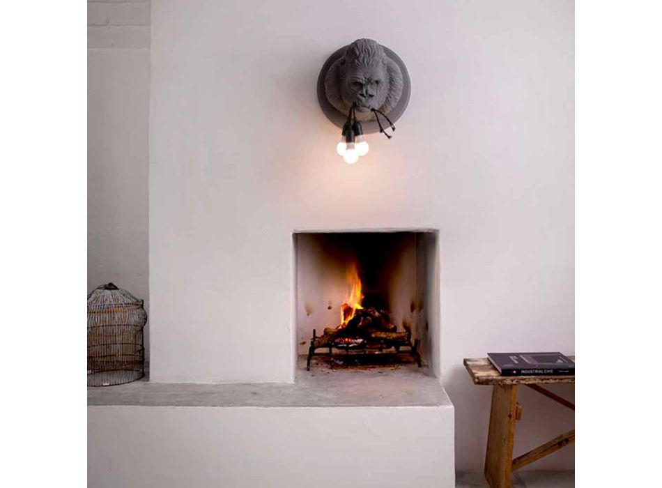 3 lys væglampe i Gorilla keramisk grå eller hvid design - Rillago Viadurini