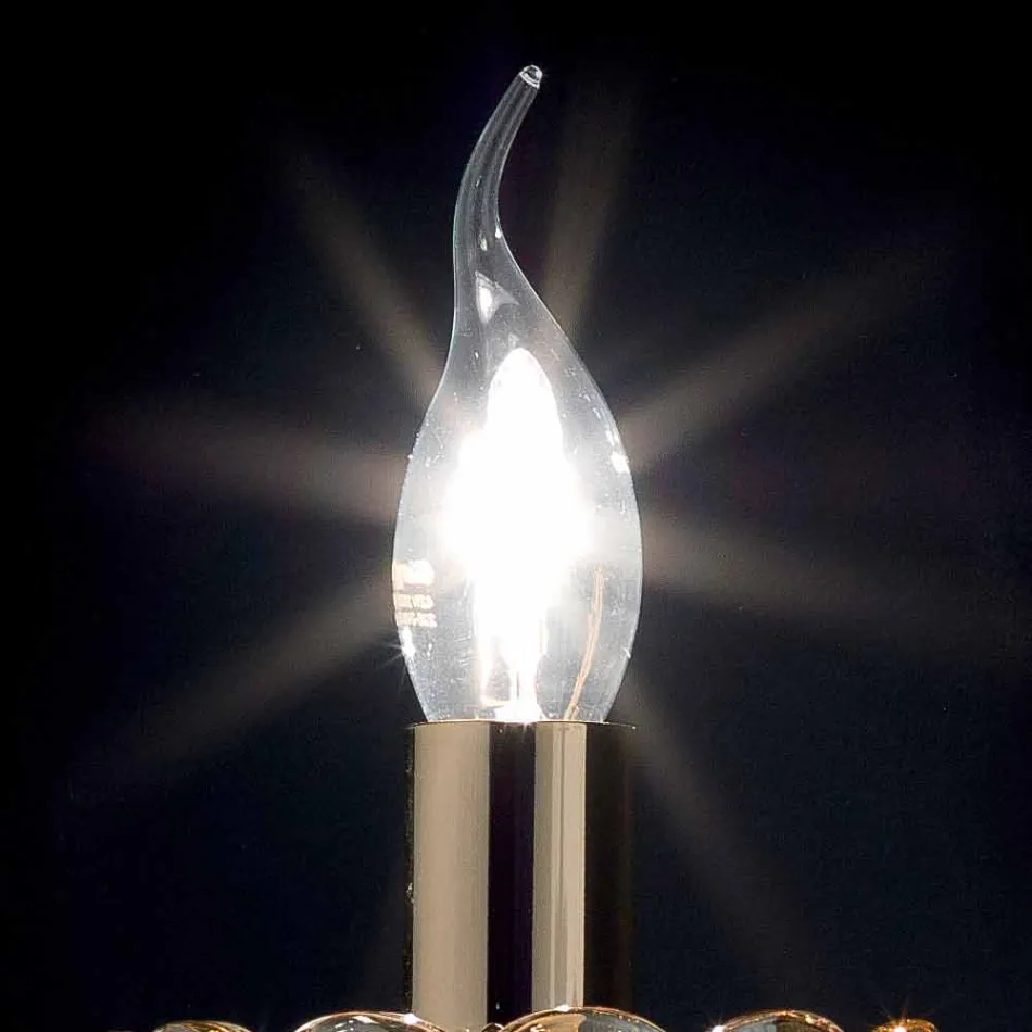 Væglamper klassiske design i krystal og glas Fin, 2 stk Viadurini