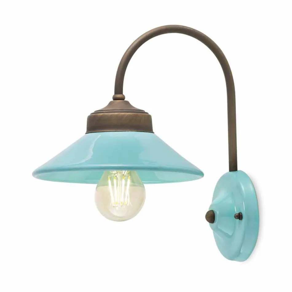 Lys i farvet keramiske væg og messing Alice Ferroluce Viadurini